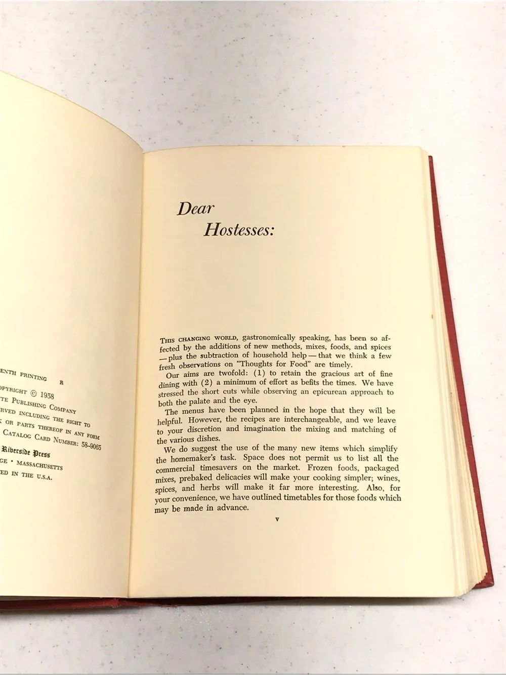 Vintage Cookbook Thoughts For Buffets 1958